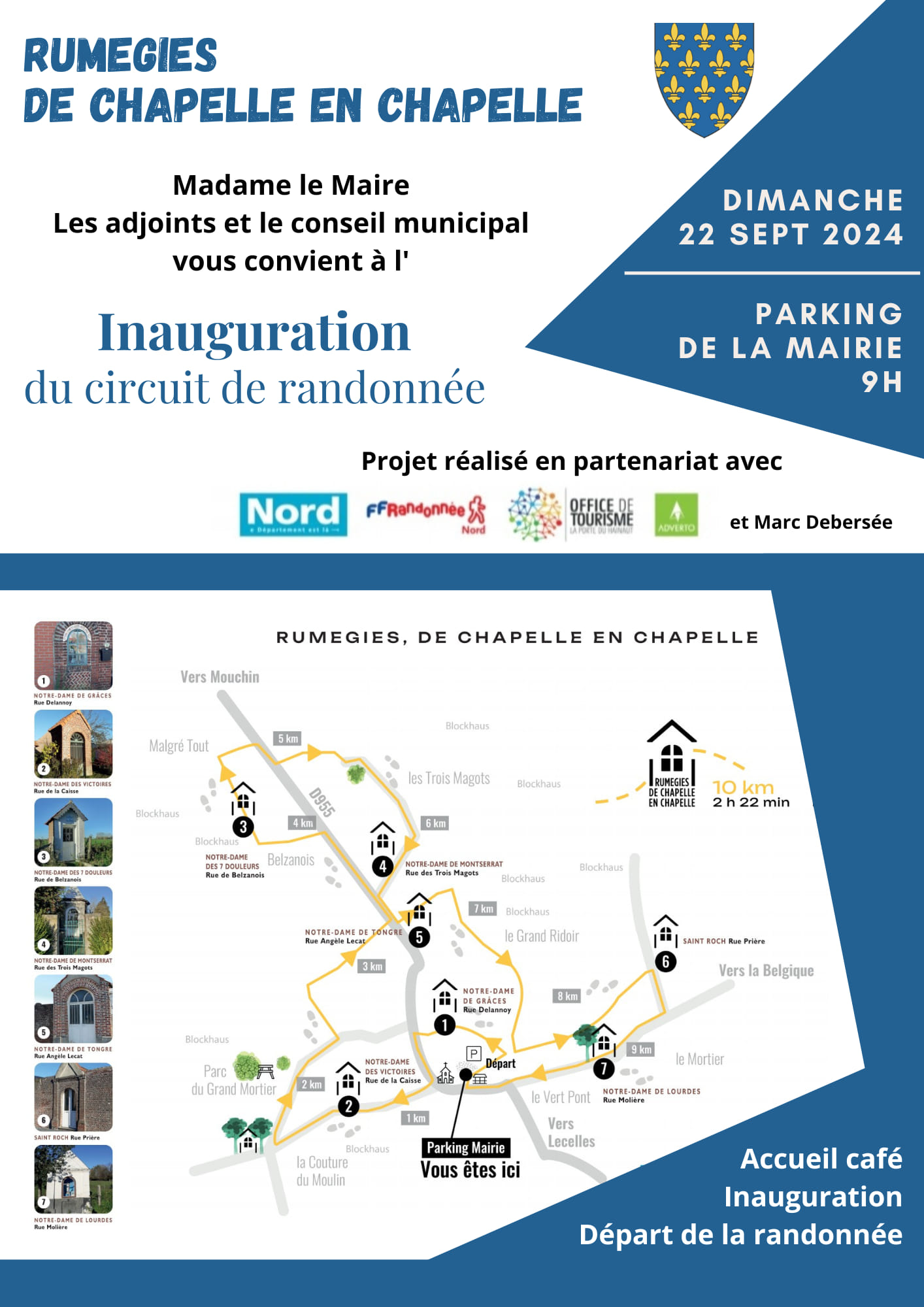 Rumegies - inauguration circuit de chapelle en chapelle