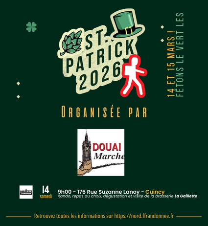 🍀 St Patrick Rando à Cuincy – Samedi 14 mars 2026 🍀